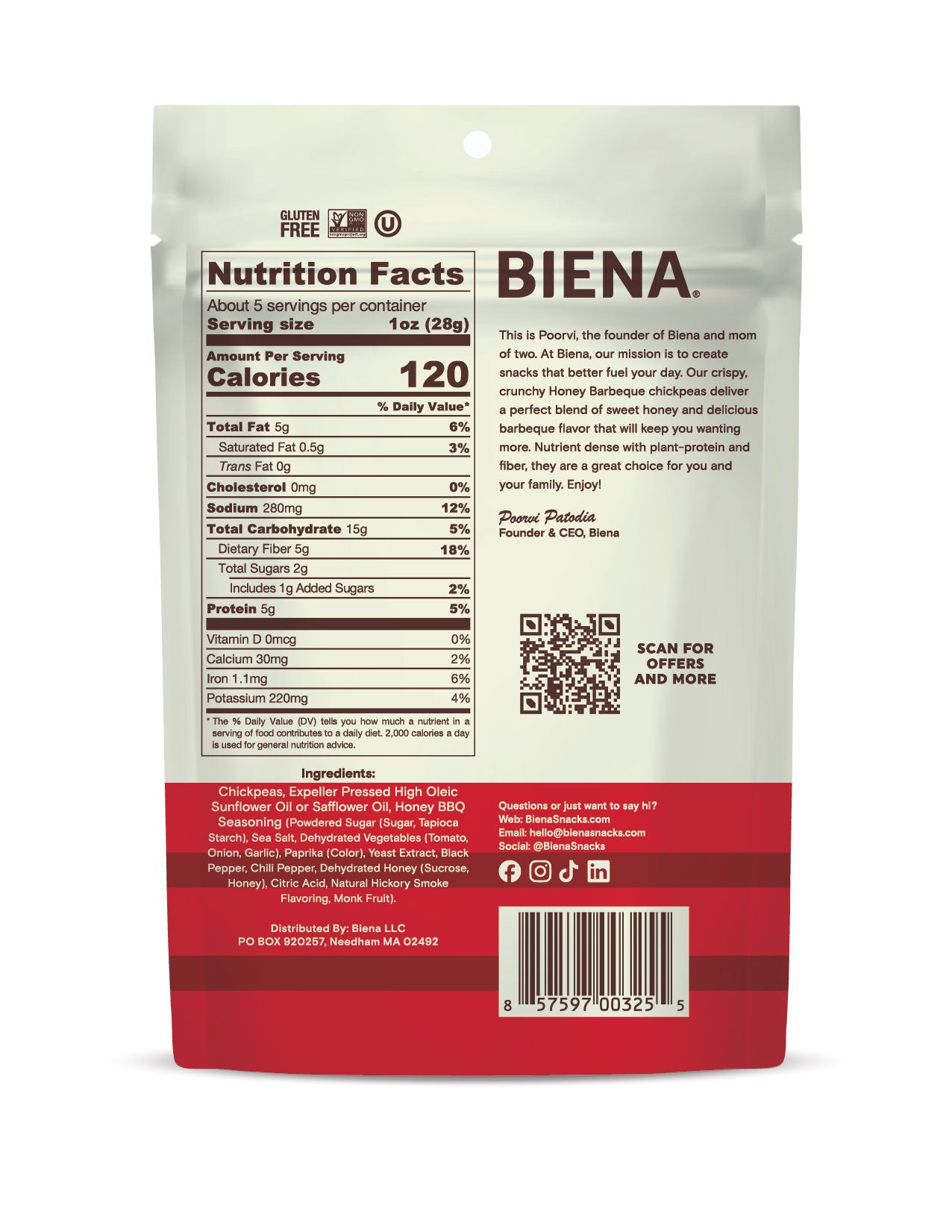 Honey Barbeque Roasted Chickpeas 4 Pack