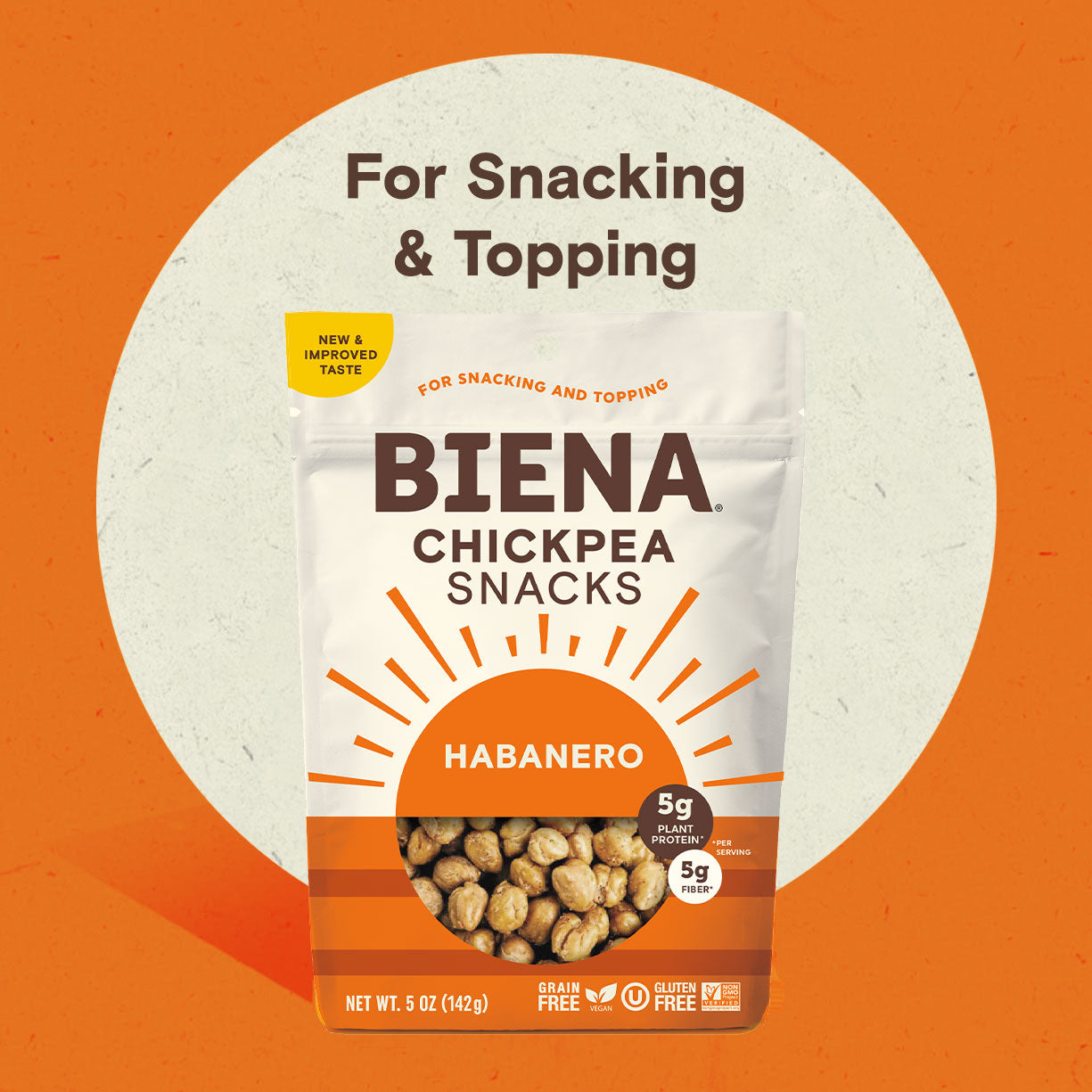 Biena Habanero Chickpea Snacks is for Snacking and Topping