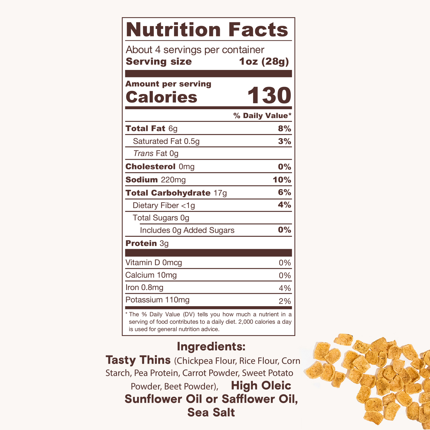 Nutrition Facts for Nacho Tasty Thins