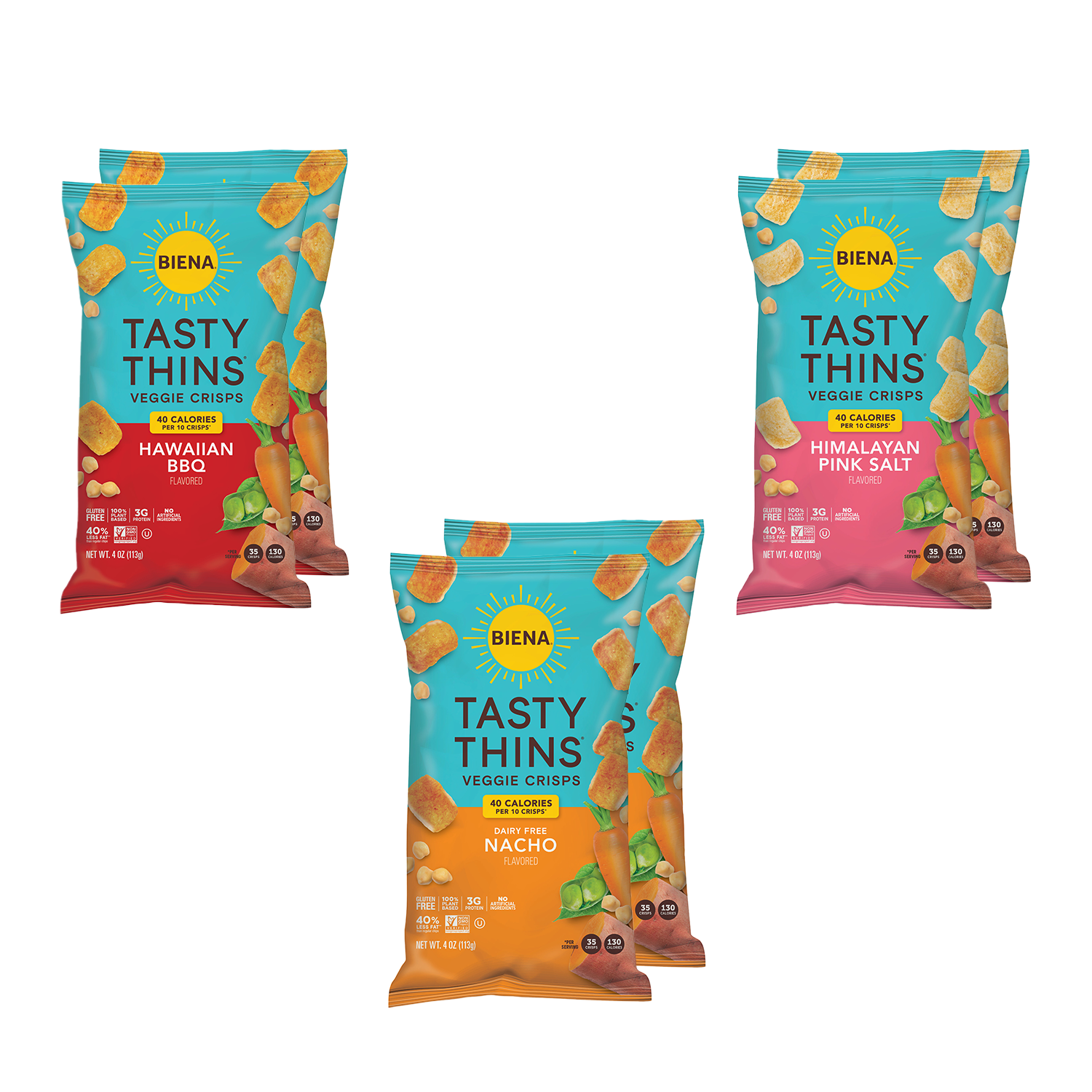 Three bags of Tasty Thins