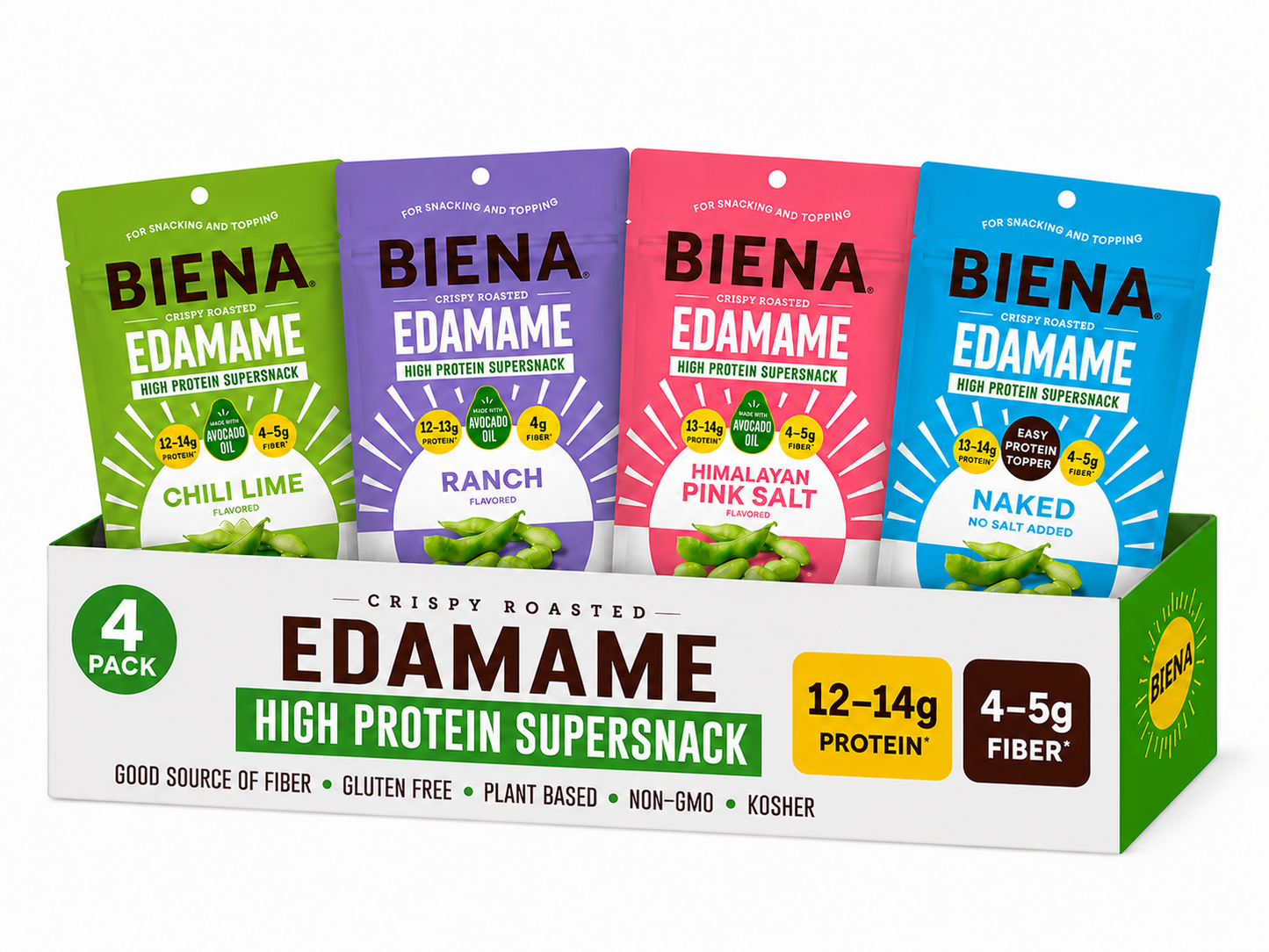 Biena Edamame - Variety Pack - 4.75oz - 4 Pack