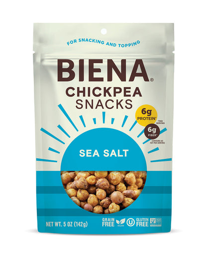 Front of Bag of BIena Sea Salt Chickpea Snacks