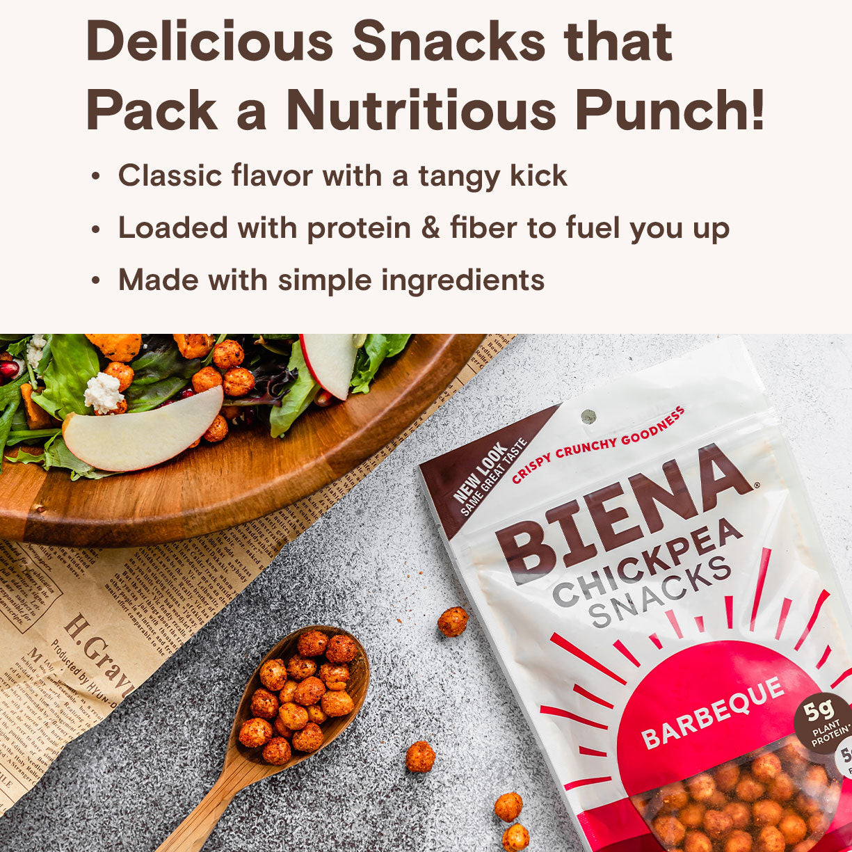Biena Barbecue Chickpea Snacks that pack a nutritious punch