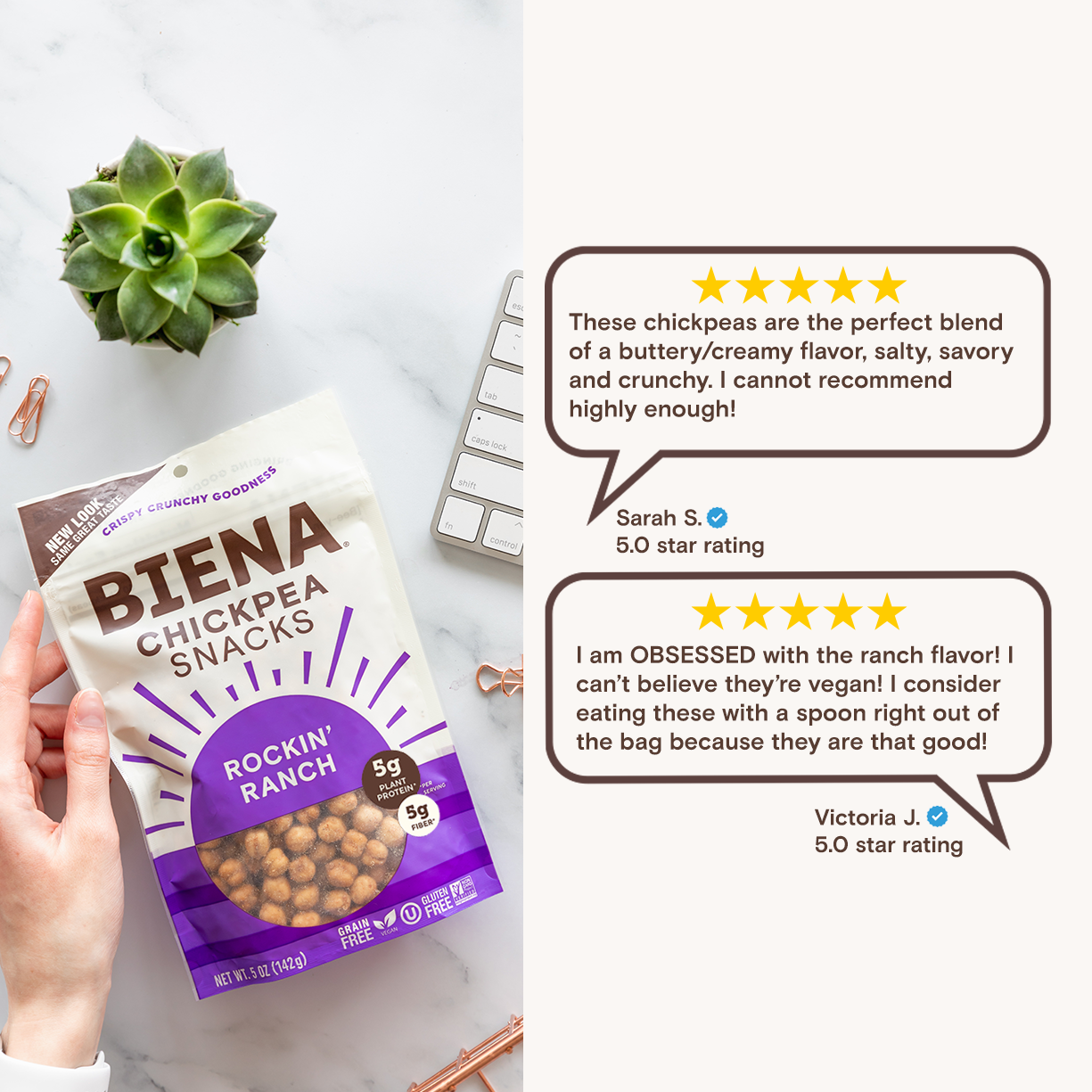 Testimonials of Biena Rockin Ranch Chickpea Snacks